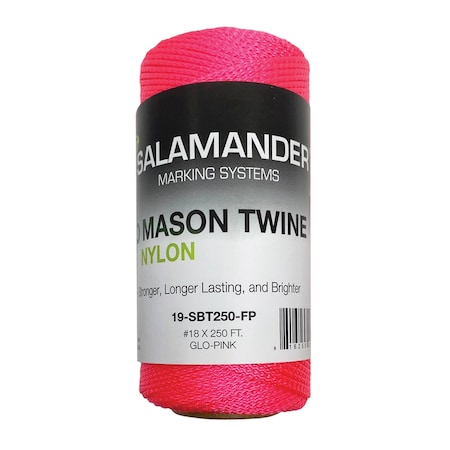 Sitepro Braided Twine, Flo Pink, 250ft, 12PK 19-SBT250-FP